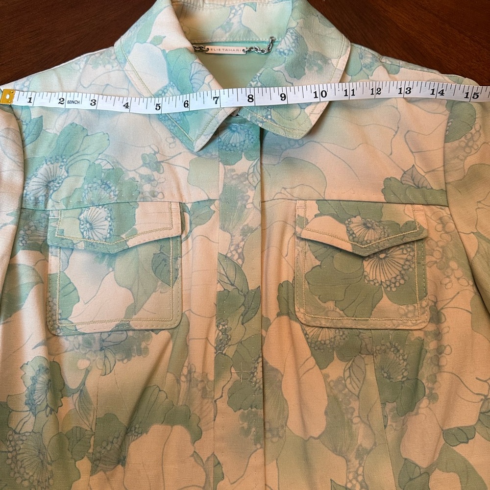 Elie Tahari Floral Jacket Blazer Lightweight Spring Jacket - Picture 12 of 14